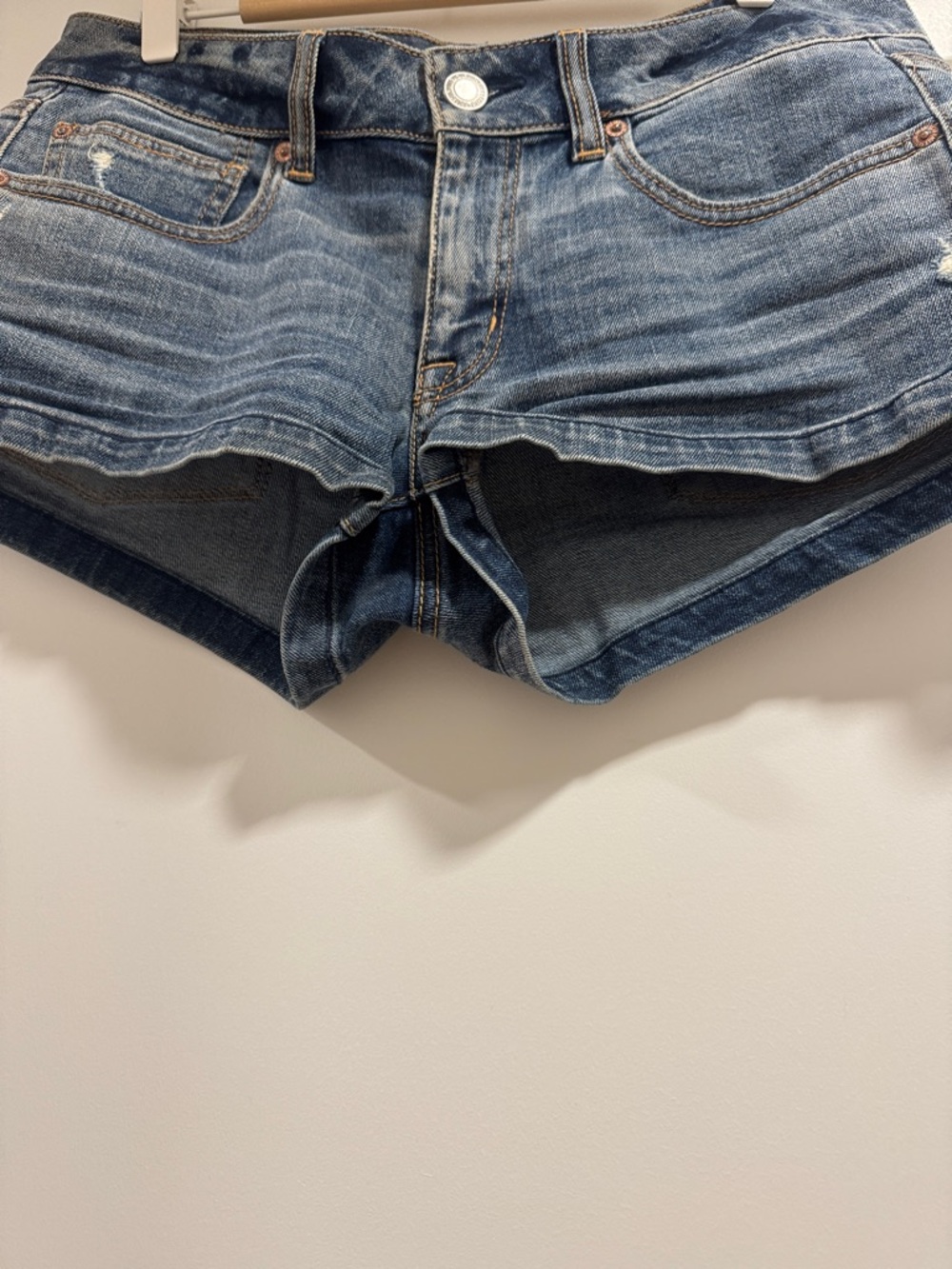 American Eagle Outfitters Faded Blue Denim Cutoff Shorts - Picture 4 of 8